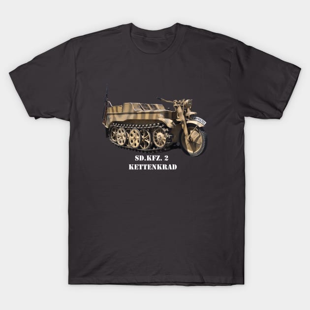 Sd.Kfz. 2 Kettenkrad half-track motorcycle T-Shirt by Toadman's Tank Pictures Shop